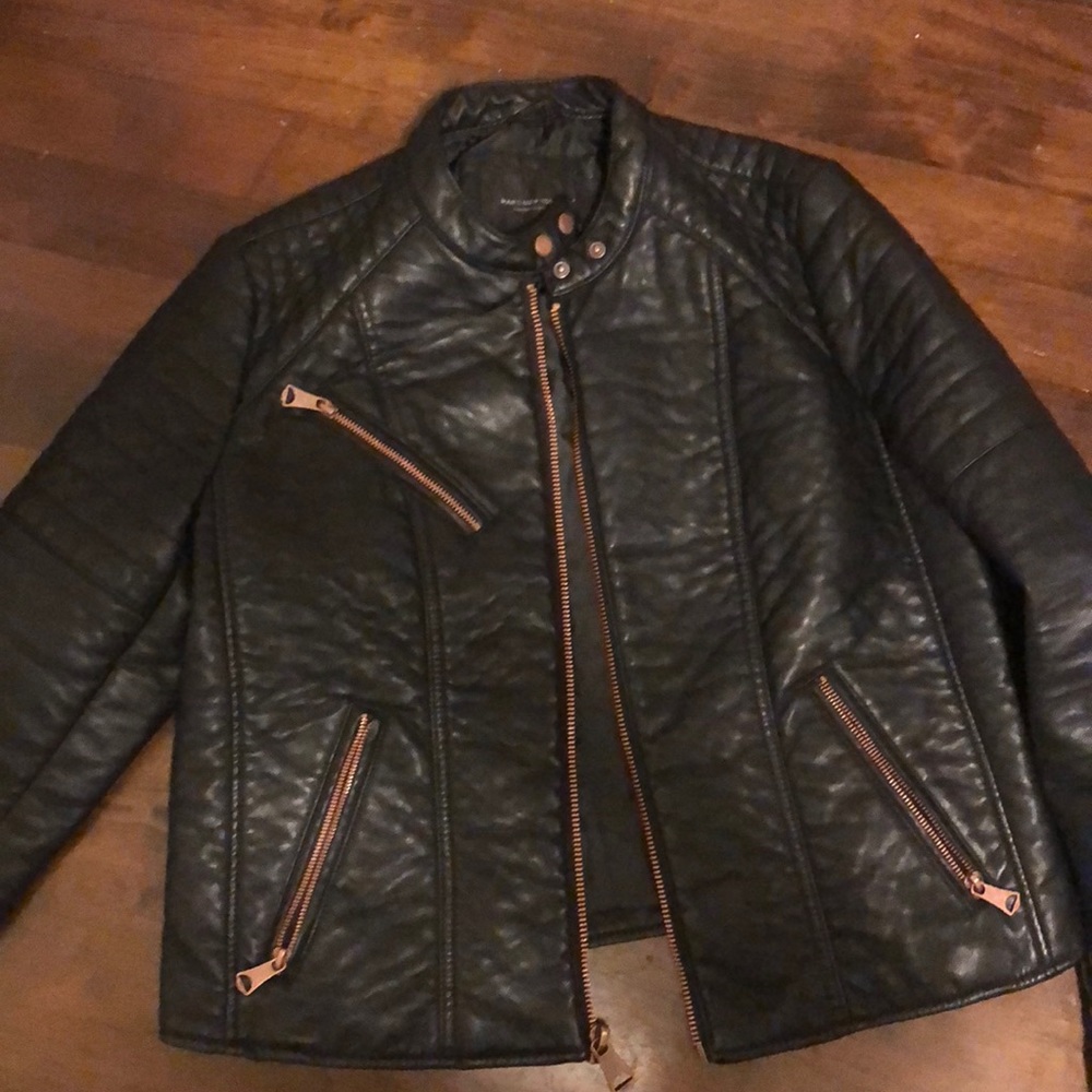 Black leather jacket